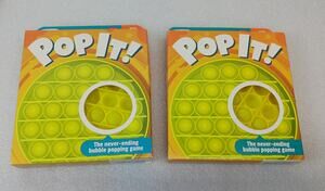 NIB Chuck & Roar Pop It! Yellow Circle Bubble Popping Games l Qty: 2